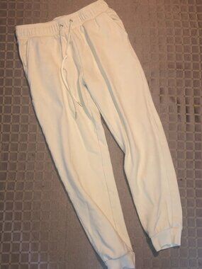 Auden White Sweatpants Size Small Joggers Lounge Drawstring Pockets